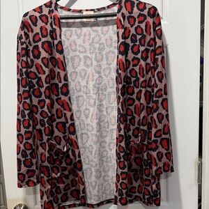 Leopard Print Open Front Cardigan